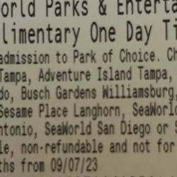 Sea world ticket 
