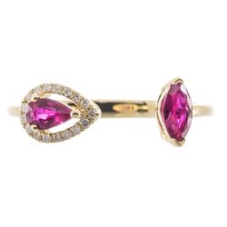 14K YELLOW GOLD DIAMOND RUBY RING