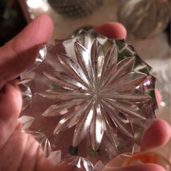 Vintage cut glass paperweight