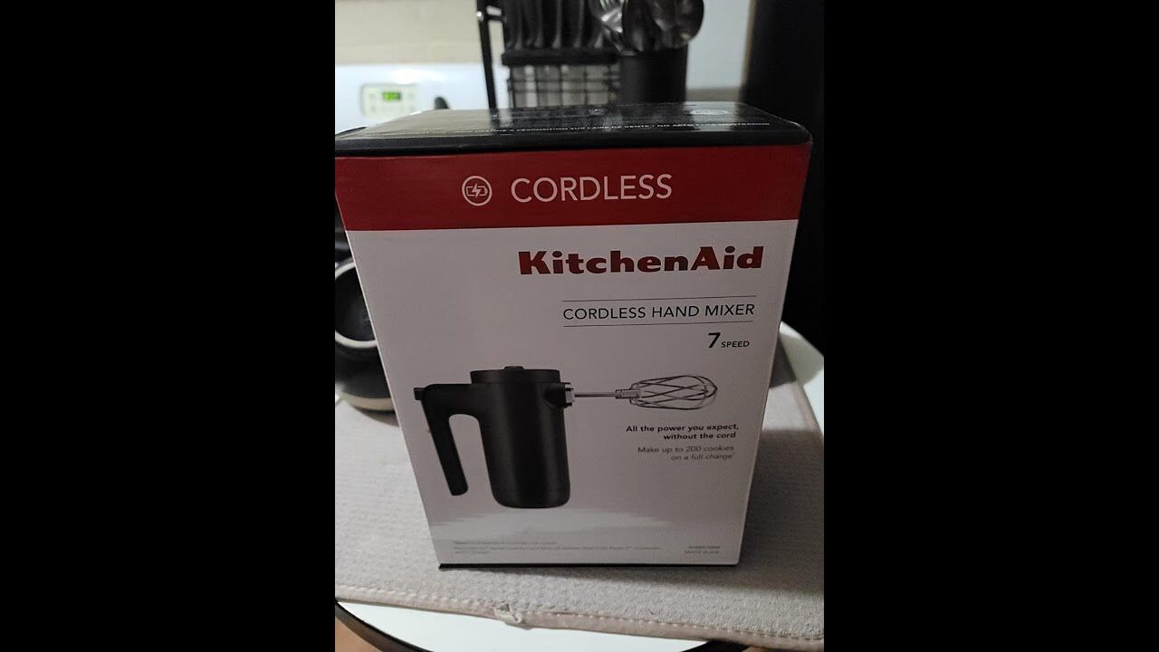 New KitchenAid Variable-Speed Cordless Hand Mixer - Black
