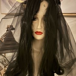 Halloween Bride Wig / Black veil