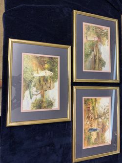 Set of 3 Framed Victorian Country Scene Prints