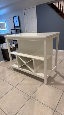 Pottery Barn Counter Height White Bar Island