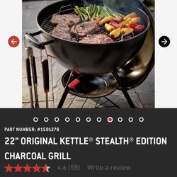 22” ORIGINAL KETTLE® STEALTH® EDITION CHARCOAL GRILL