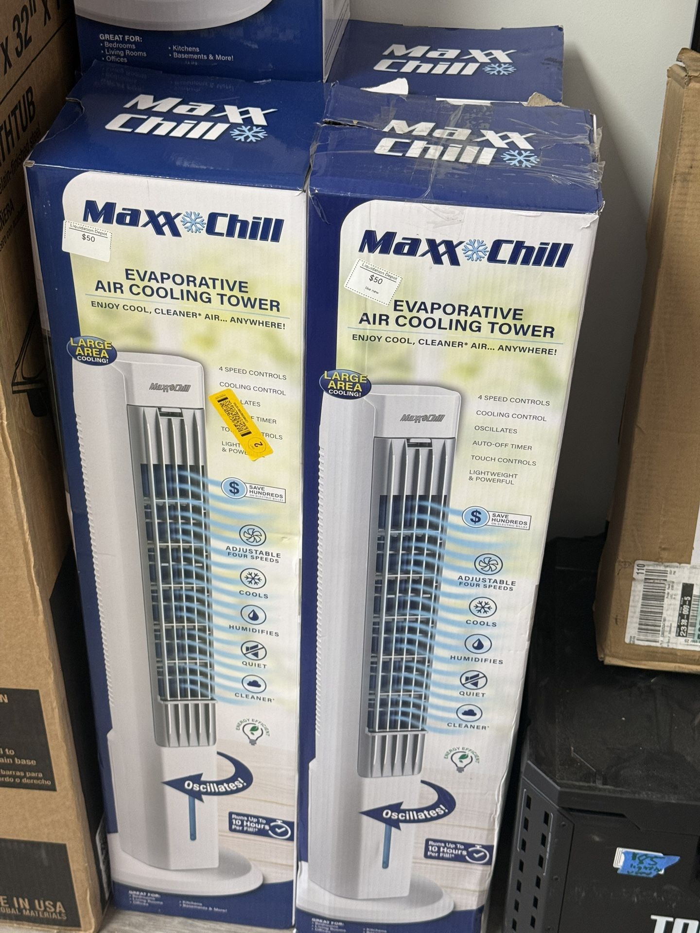 Maxx Chill 3-CFM 3 -Speed Indoor/Outdoor Portable Evaporative Cooler for 100-sq ft tower fan
