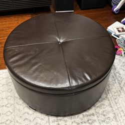 Round Storage Ottoman / Coffee Table – Great Condition!