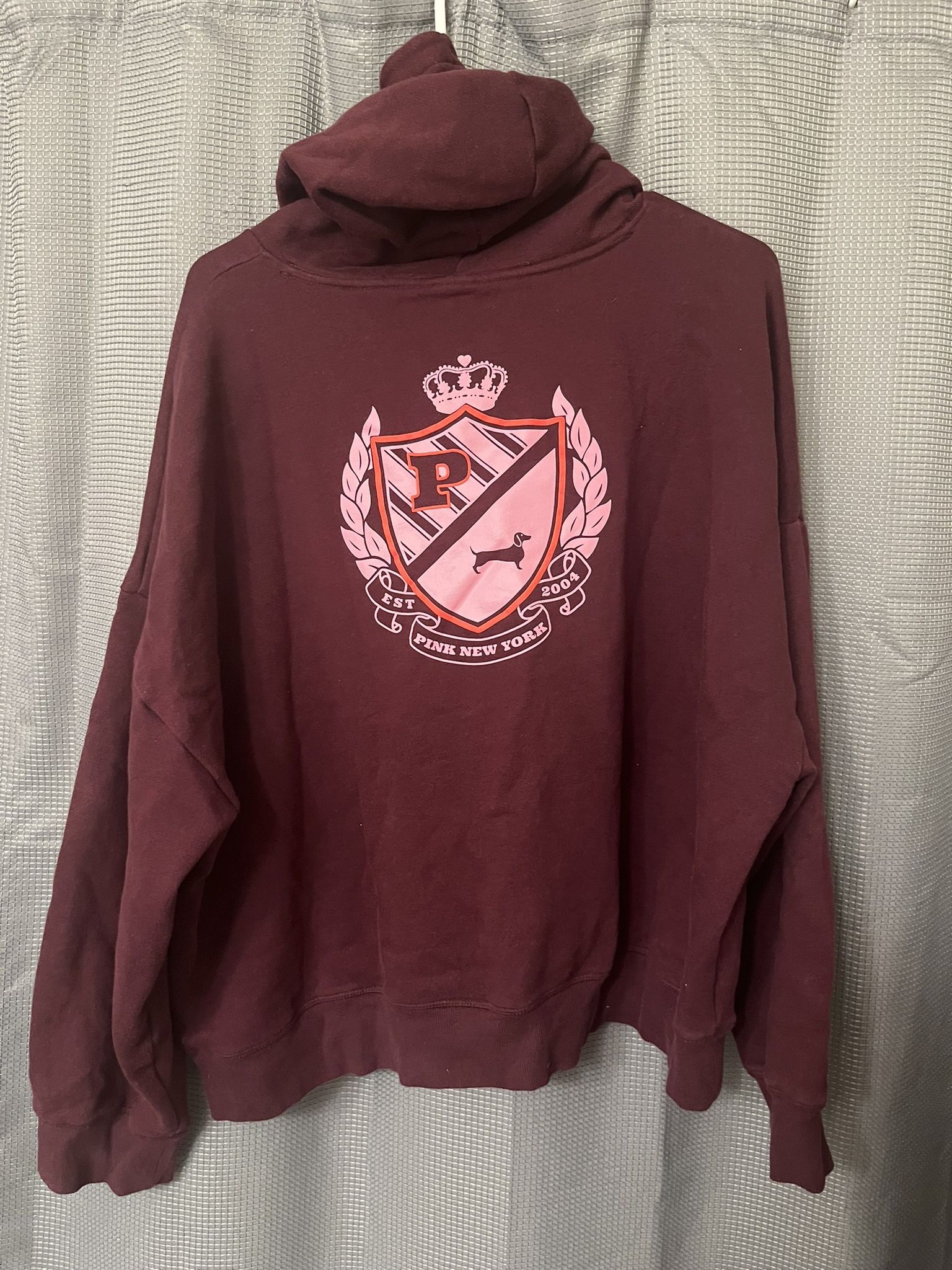 PINK Maroon & Pink Pullover Hoodie