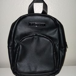 Playboy Black Matte Backpack with Adjustable Strap, Zipper, Logo Accent