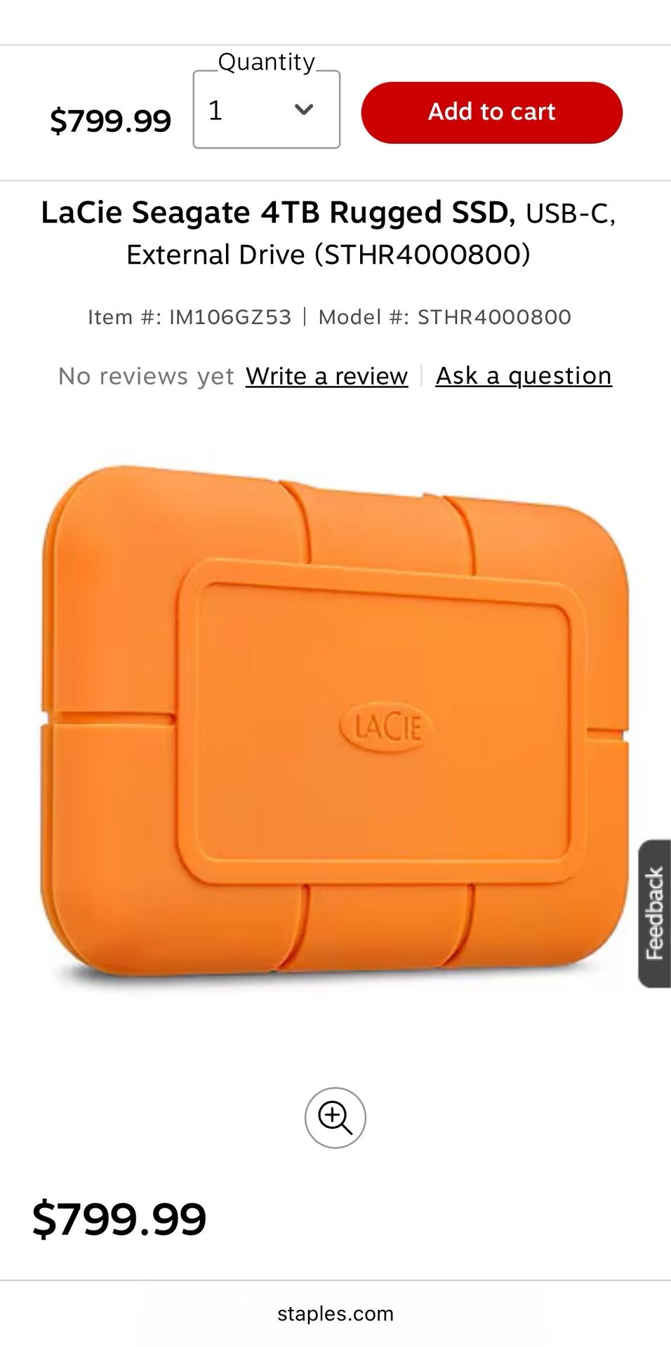 LaCie Seagate 4TB Rugged SSD