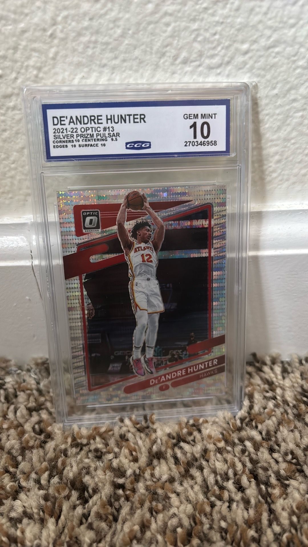 2021-22 Donruss Optic De’Andre Hunter Silver Prizm Pulsar #13 CCG Gem Mint 10 🔥