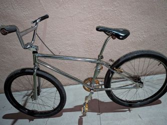 Chrome BMX Bike with Gold Sprocket