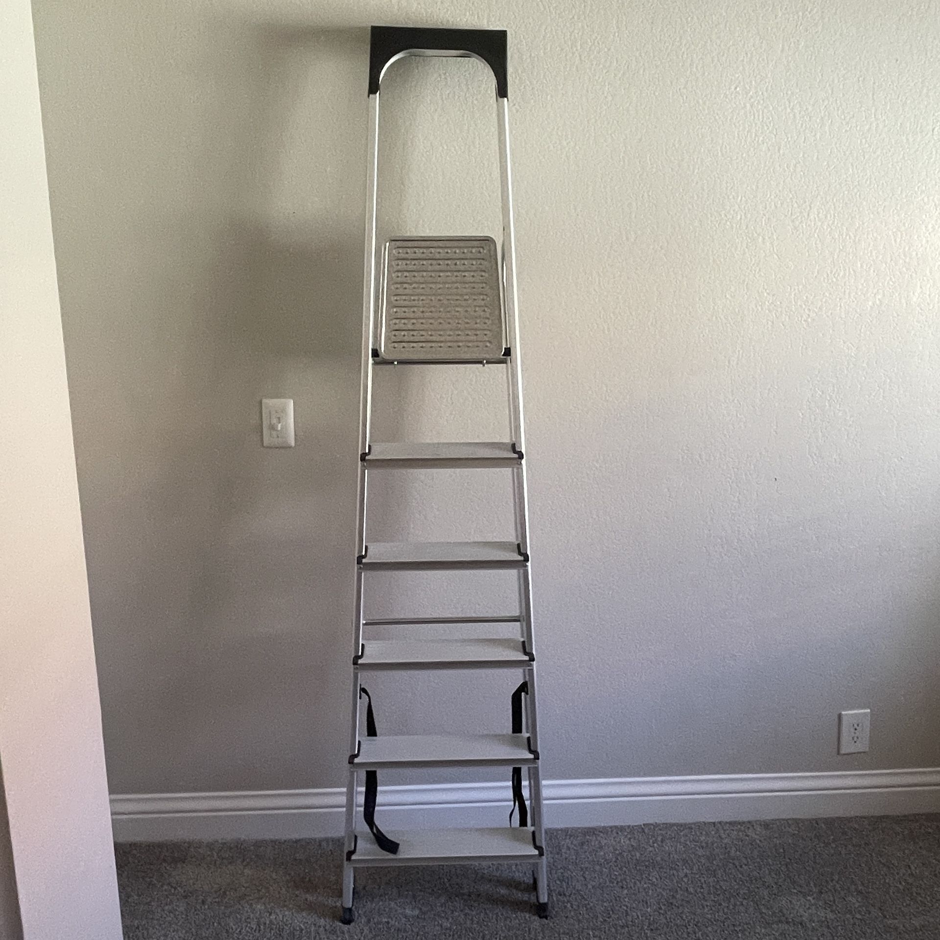 New Silver Household 6 Steps Ladder Outdoor Metal Photography Ladder Folding Hotel Warehouse Ladder Portable | 80”H* 4”D*19”W Brand New. Pick up onl