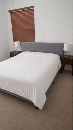 King size bed + mattress + nightstands