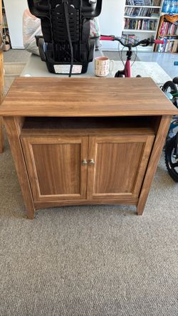 Medium/ Walnut Color Wood Storage Cabinet