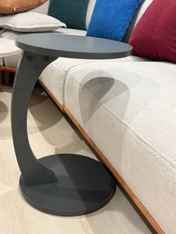 Dark Gray C-Shape Side Table