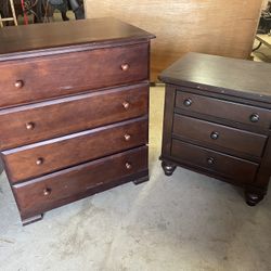 Real Wood Nightstand And Dresser 