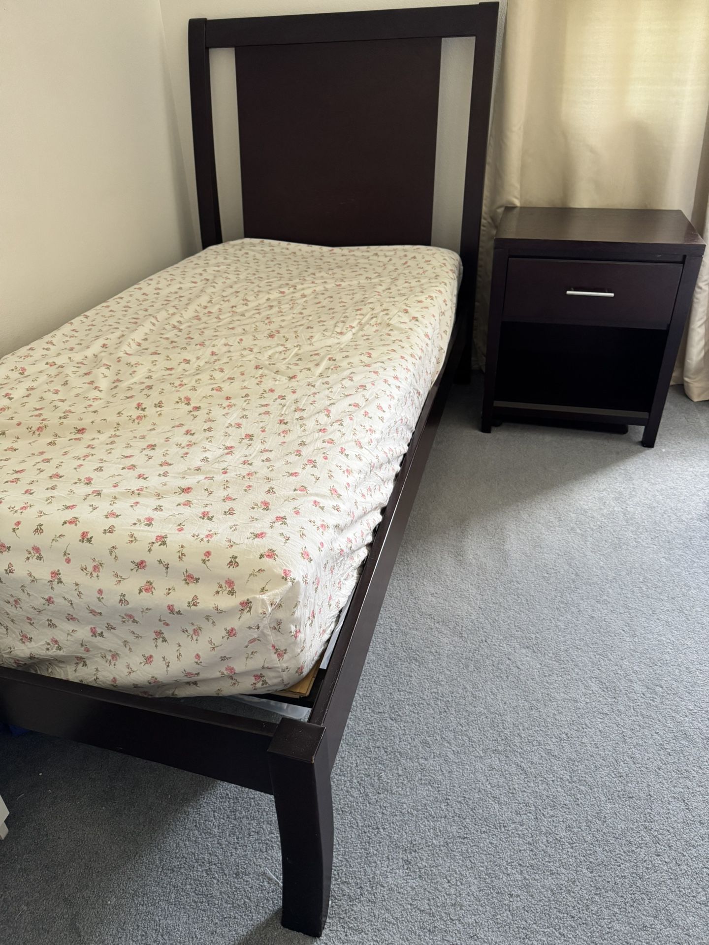 Twin Bed And Nightstand
