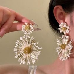 Double Flower Earrings for Women