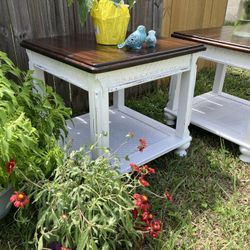 Pair Of Side Tables Off White 