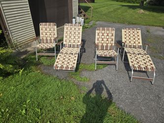 Vintage Aluminum Chairs And Loungers Read Description 
