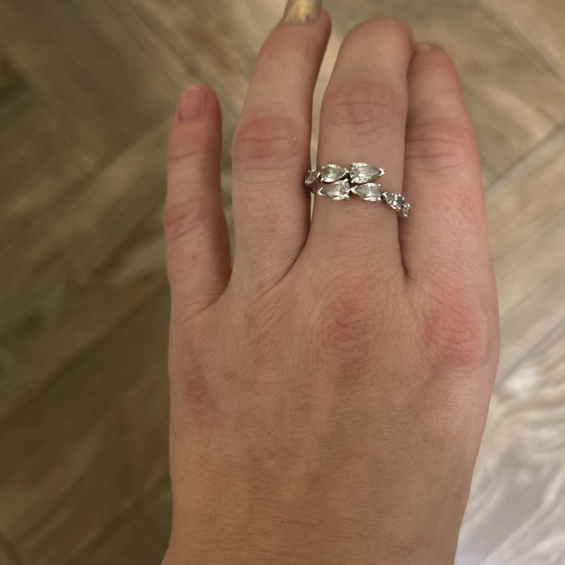 Pandora Sparkling Overlapping Sterling Silver Ring