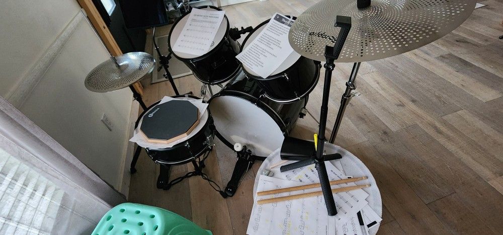 Drum Set Cowbell And Practice Matt