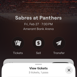 Panthers vs Sabres Tickets 2/27/26 100 Level