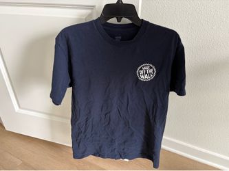 $10 for (1) Vans Navy Short Sleeve Tee with White 'Off The Wall' Chest Logo - Mens