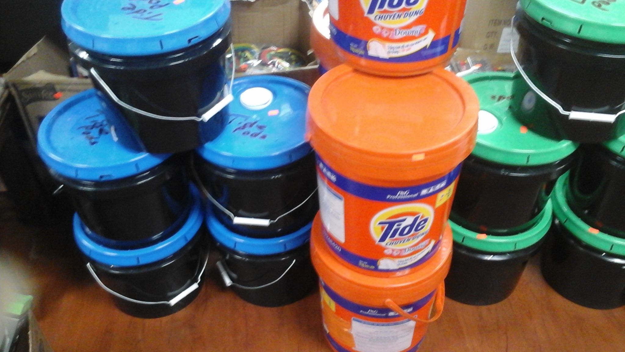5 gallon Tide buckets powder, Gain pod buckets, Tide pod buckets, 35