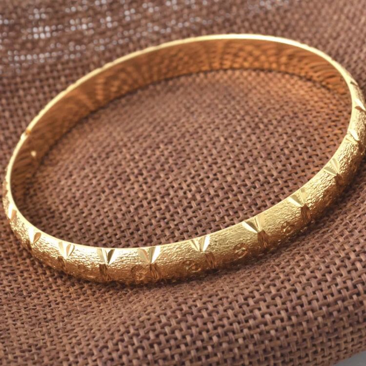 18k gold filled 18k stamped bangle bracelet jewelry accessory 8” around