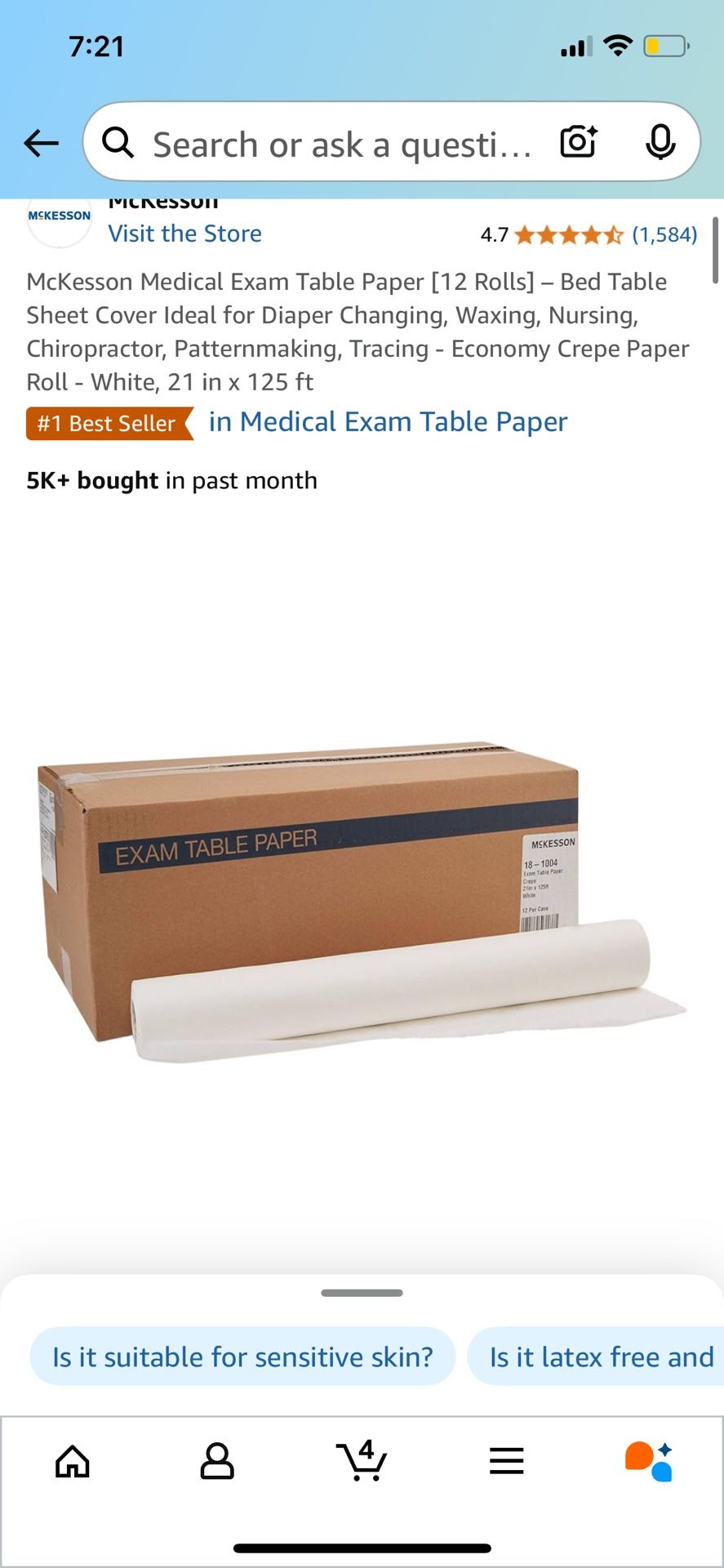 Exam table paper