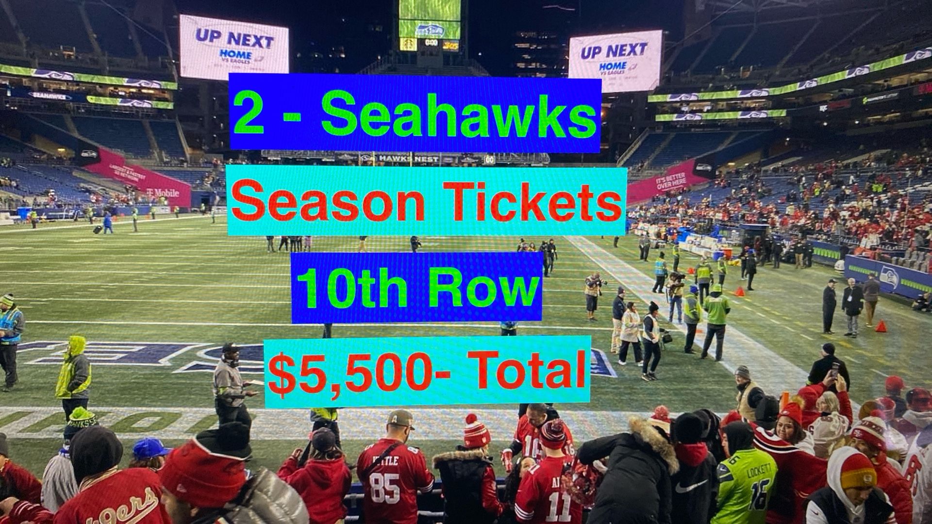 Seahawks Season Tickets Bucs Vikings Texans