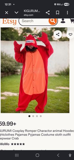 Crab Kigurumi Animal Onesie Pajama Costume