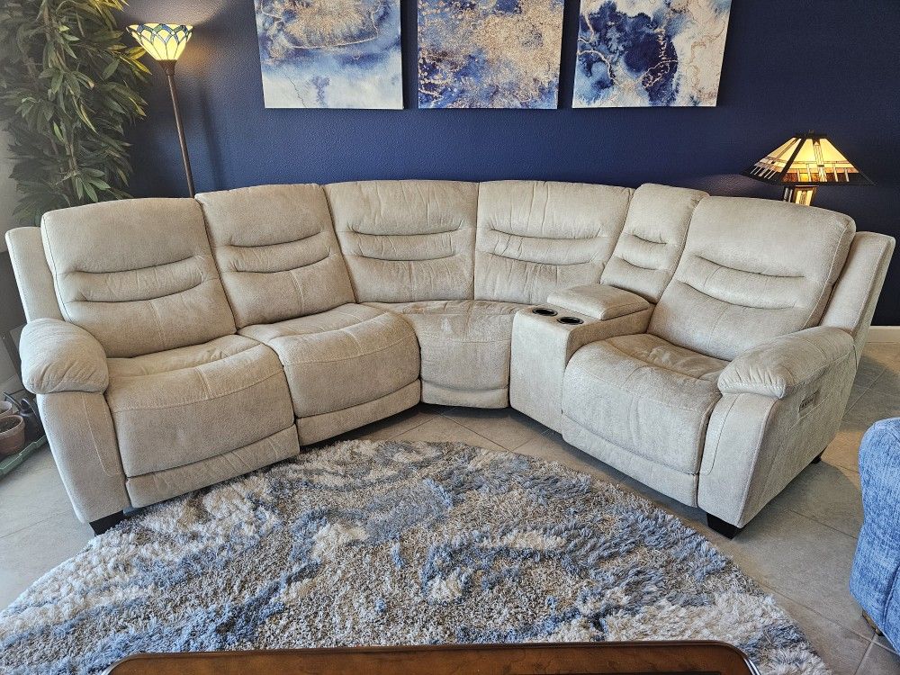 Sectional Reclining Couch, 5 Pcs. 2 Years Old