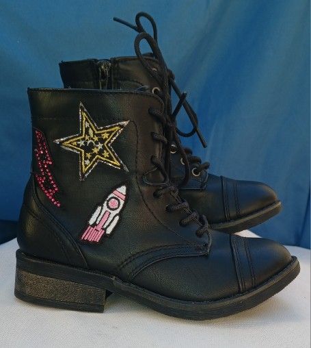 Steve Madden Kids Lace Up Boots w/Side Zipper NWT Size 13