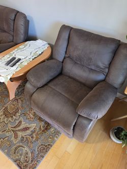 2 Brown Recliners - Oversized, Soft Microfiber