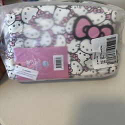 Impressions Vanity Hello Kitty Cosmetic Pouch with Waterproof Faux Leather,Zippered Bag For Travel Size Toiletries,Makeup Bag Organizer With Inside Po