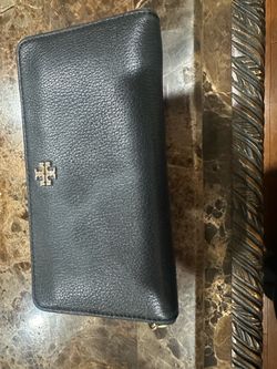 Tory Burch black Leather Continental Wallet