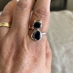 Sterling Silver Cat Ring