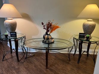 ✨ 3-Piece Glass Table Set – $120 ✨