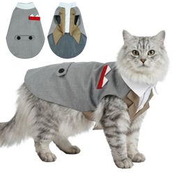 DENTRUN Cat Tuxedo Suit — XL, Gray
