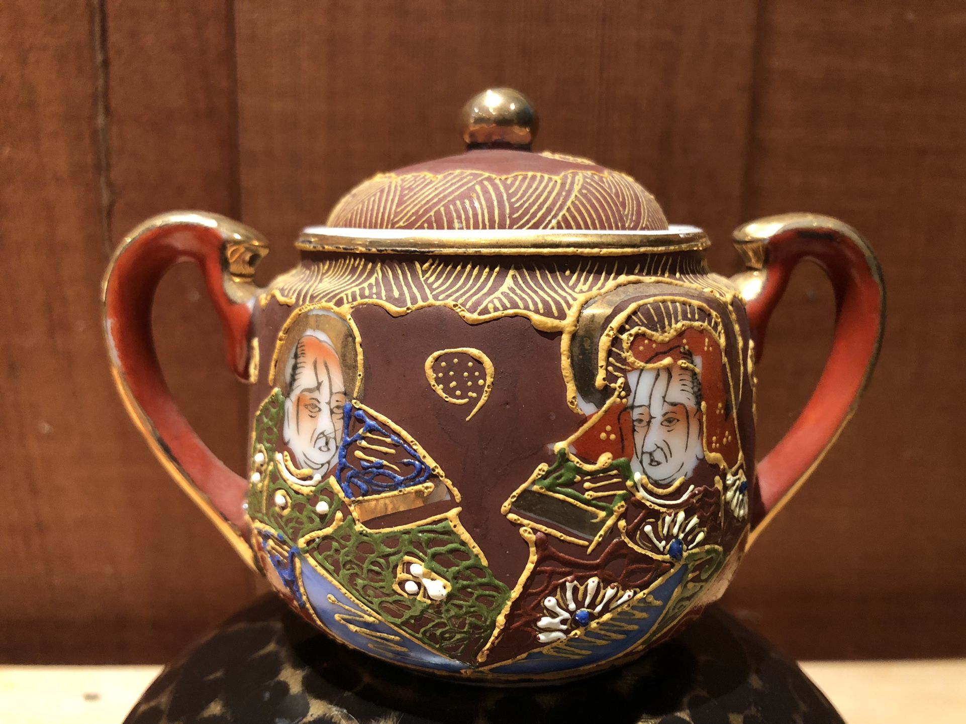 Hand painted Japanese Sugar Bowl