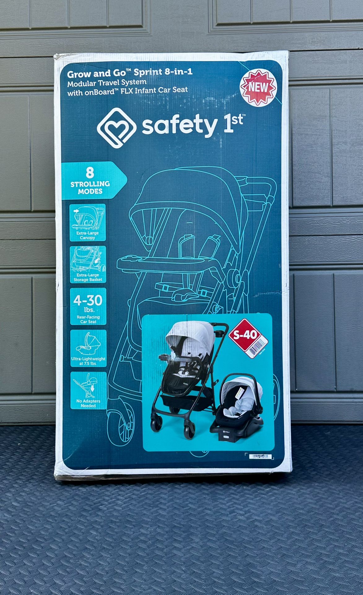 Safety 1st Grow and Go Sprint Modular Travel System Stroller with Rear-Facing Infant Car Seat, BRAND NEW IN BOX