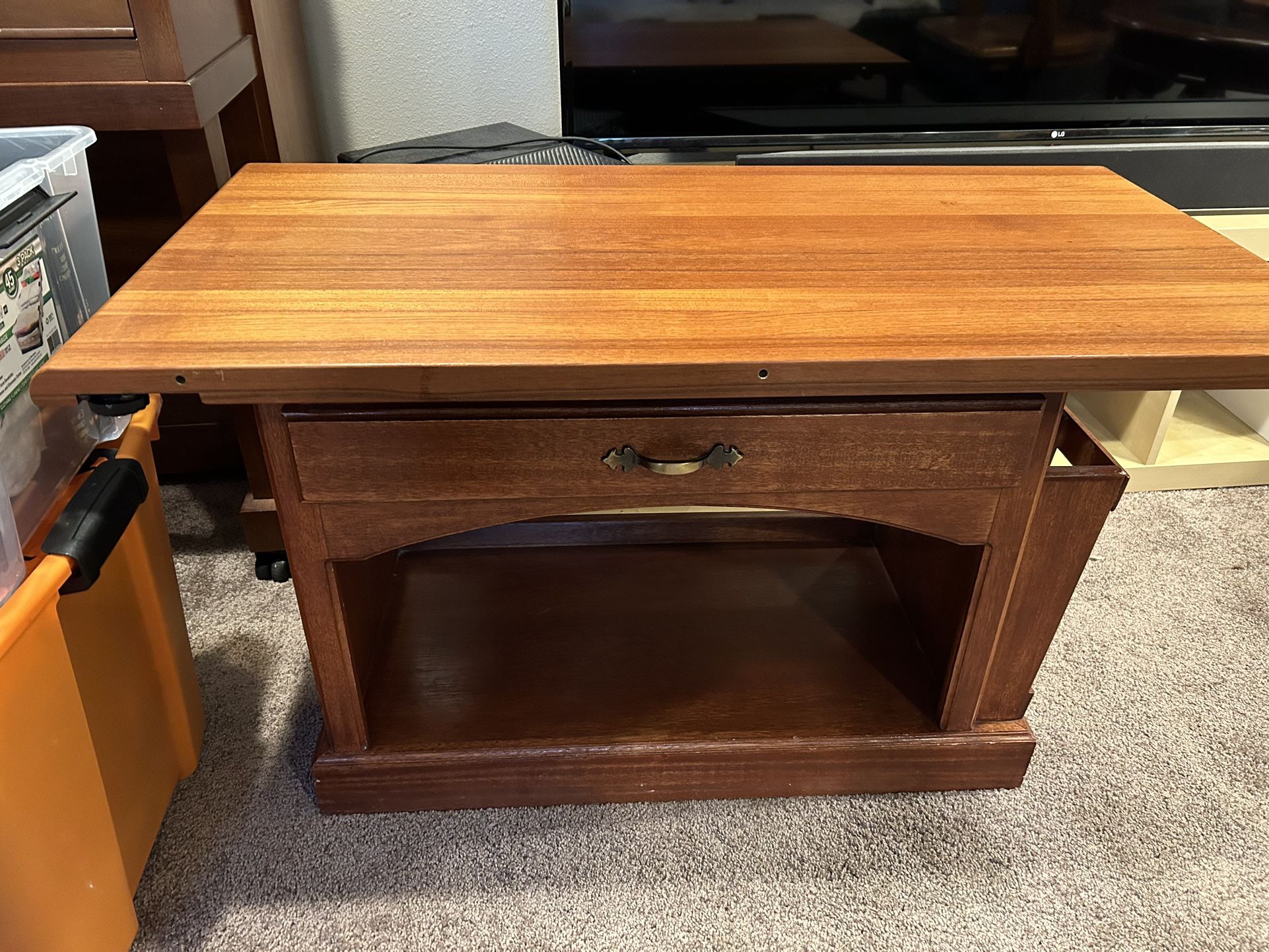 Cool Mid Century phone Table With Magazine Holder