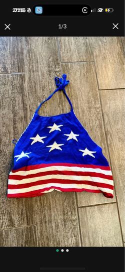 Size large American flag crop top
