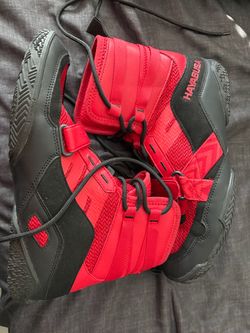 Hayabusa Red and Black High-Top Boxing Shoes