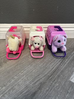 Mini Stuffed Pet Plushie and Carrier Toys