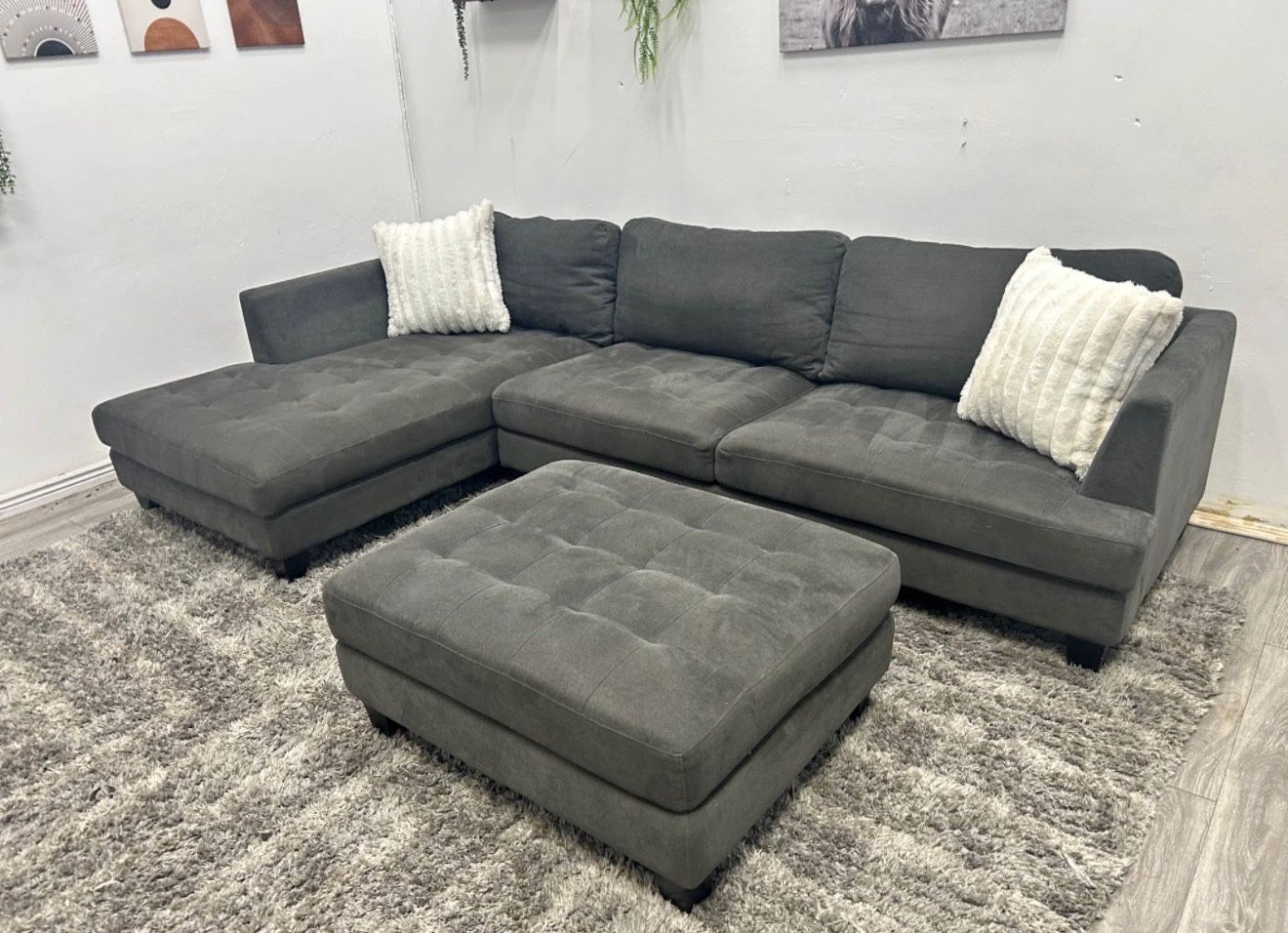 Grey Sectional Couch - Free Delivery
