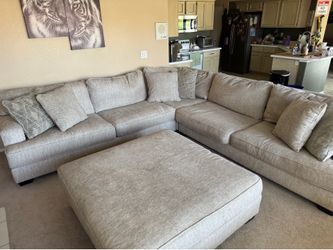 Nice couch and ottoman