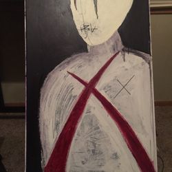 MJK ART Work Signed On Front And Inscription On Back 